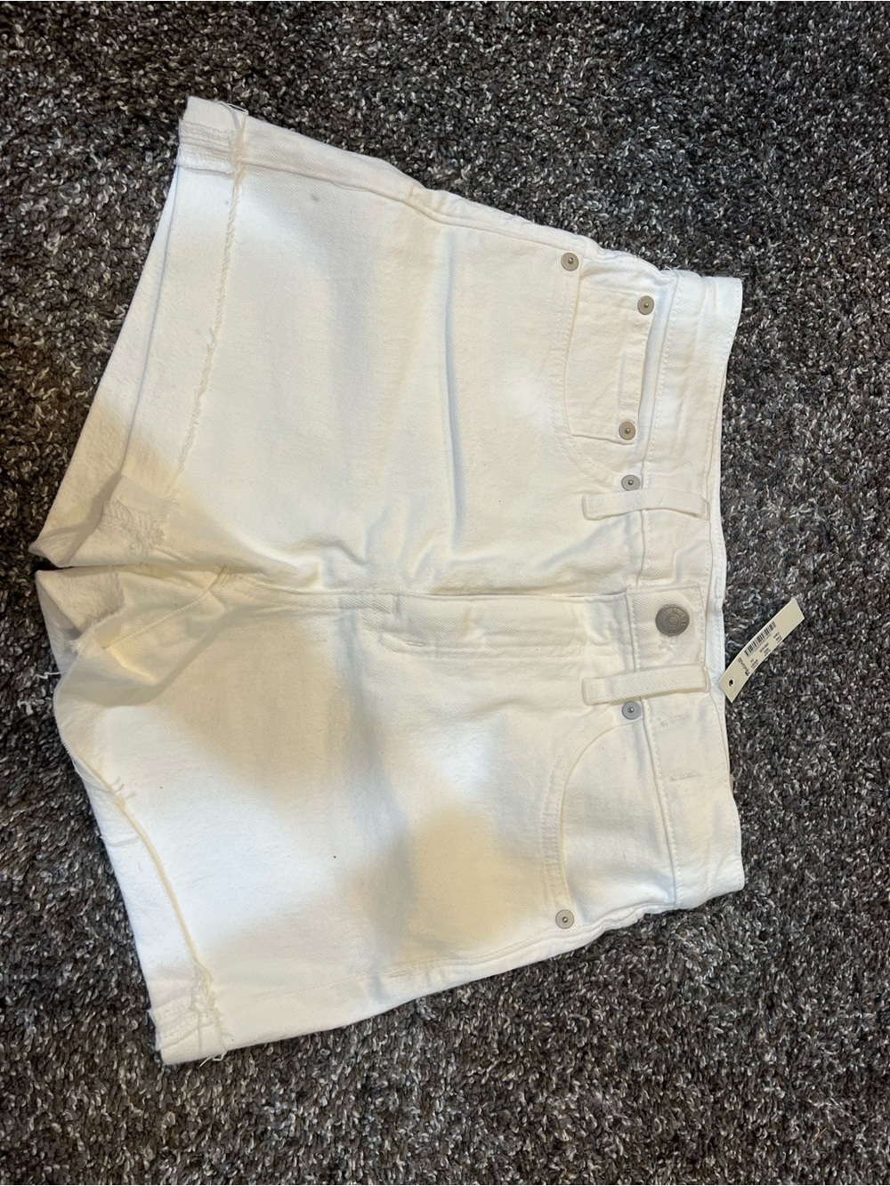 Women's White High-Rise Denim Shorts Size 25
